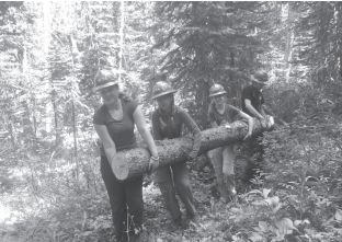 In the Pasayten Alpine Wilderness the group earned 56 of the required service hours clearing the trail and helping injured animals. (Photo courtesy of John Lochner)