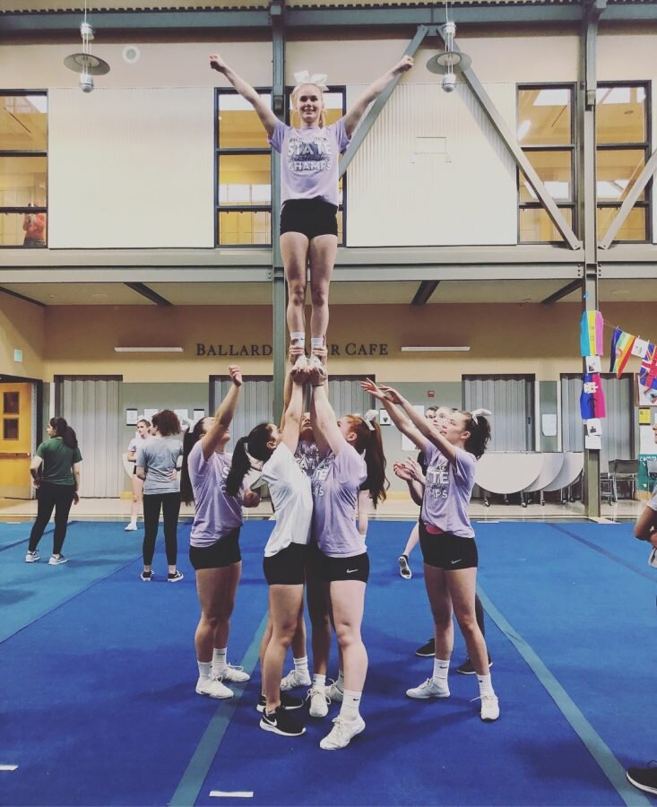 The 2018-2019 cheer team began their practices ahead of season in preparation for next year. (courtesy of Coach Samantha Burnstead)