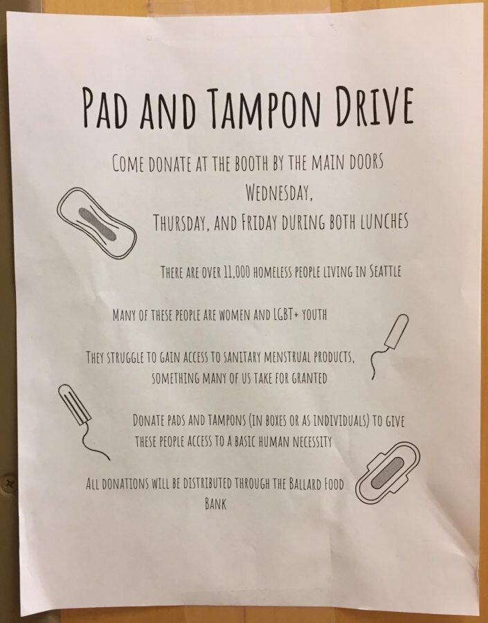 The Unity For Change club posted several posters around the school encouraging students to donate tampons, pads and other feminine hygiene products to support the homeless. The goal was to provide women, teens and LGBTQ+ members with the sanitary pr…
