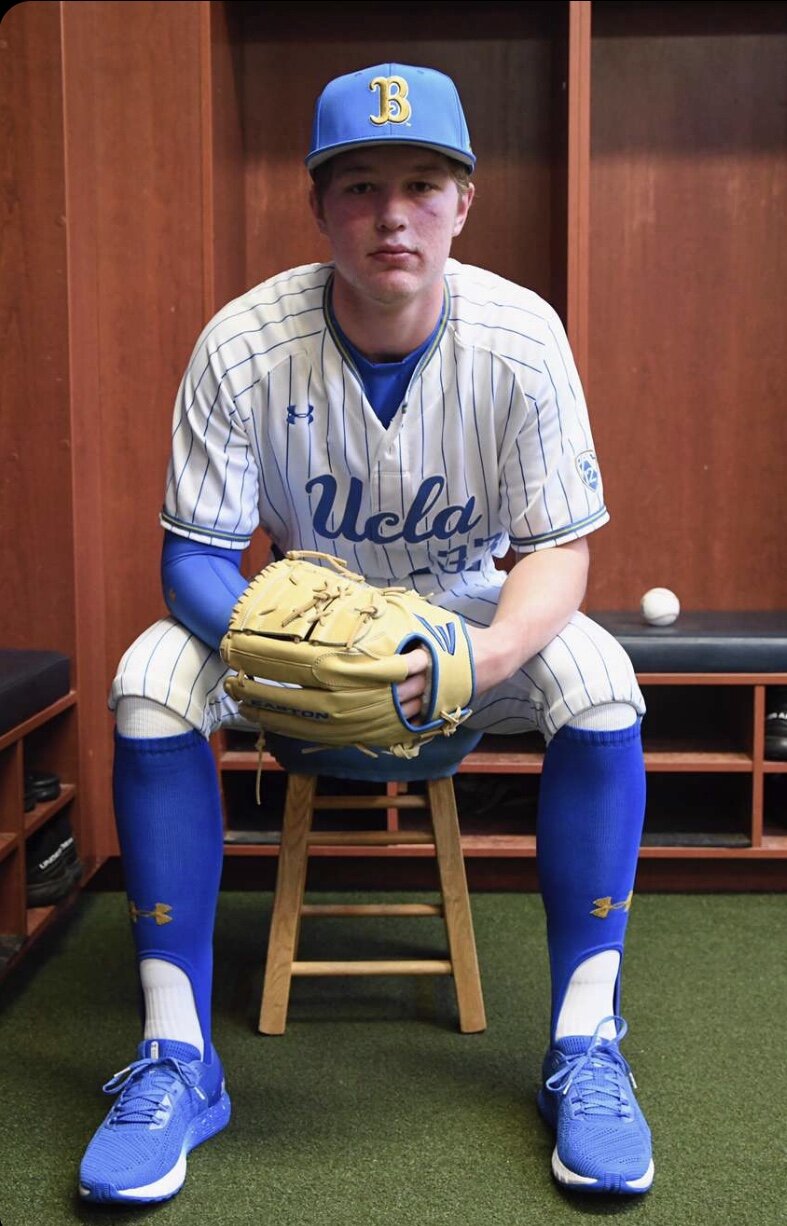 Junior Nate Leibold wearing the UCLA uniform during his official visit to the school. (Courtesy of Nate Leibold)