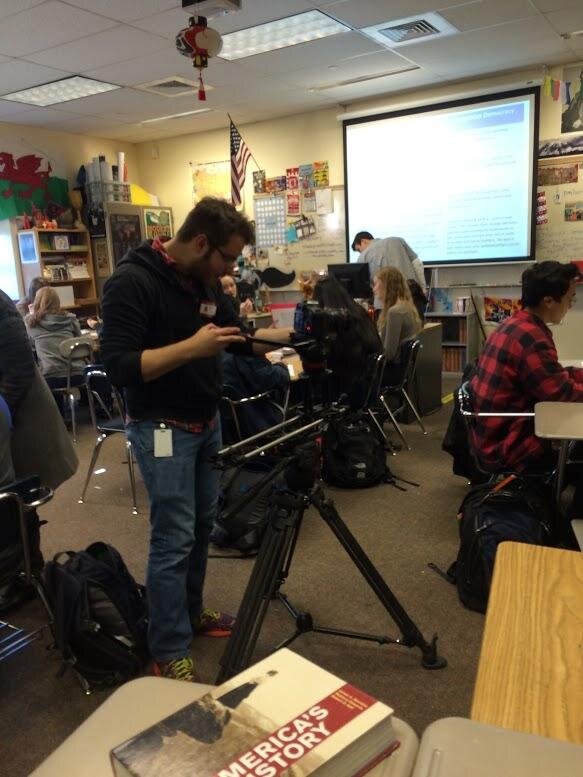 Maeve GallagherChannel nine video taped history teacher Pam Herings class on Nov. 12, to see how she embedded documentaries into her curriculum.