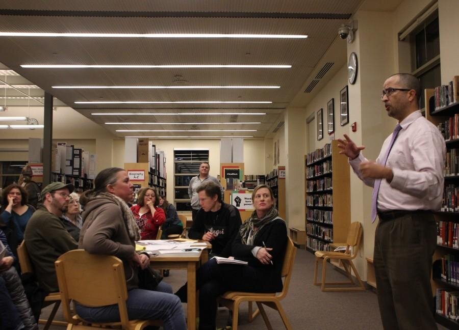 Elliot Bailey Parents from across the district attended the PTSA General Meeting in the library on February 4. Here, SPS Associate Superintendent of Facilities &amp; Operations, Flip Herndon talks to parents about the growing district, the reopening…