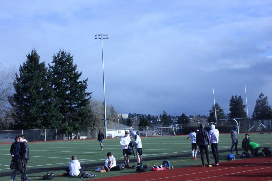 Skye McDonaldBoys soccer holds tryouts on the field surrounded by four new lights. Teams will have more practices and home games later into the evening.