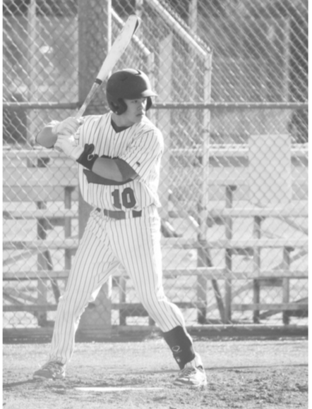 Senior Nick Nishi at bat this past season. He has played baseball for the school since his fresh- man year, and will play in college. (Ruby Stauffer)0