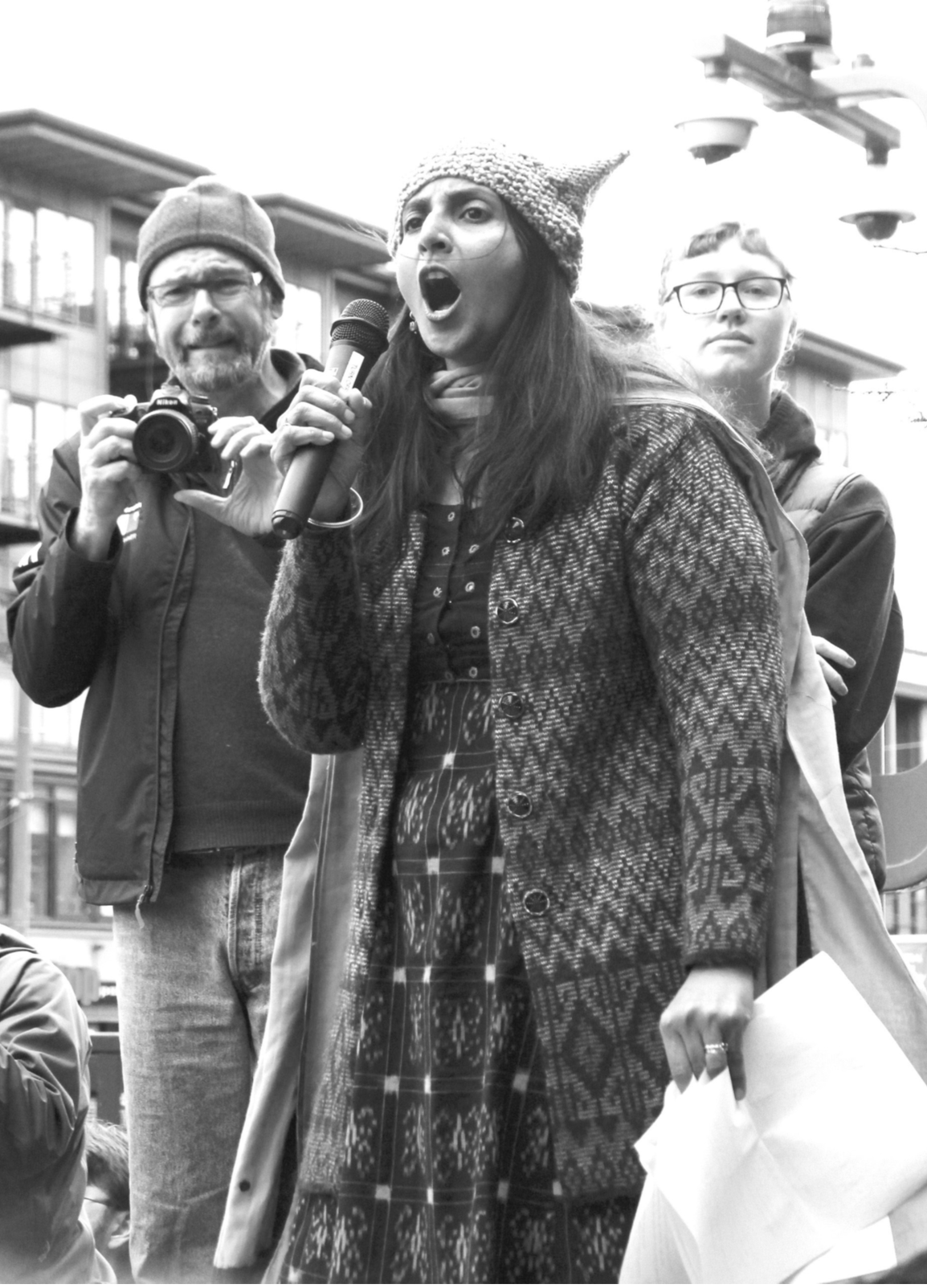 Miles WhitworthCouncilwoman Kshama Sawant speaking at the Inauguration Day protest. She is one of very few socialists elected to political office in the country.