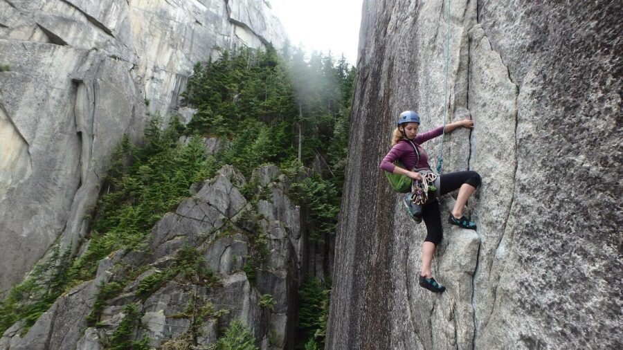 Junior Keely Carolan climbing a 12 pitch route on the Stawamus Chief in Squamish, British Columbia. She has been a member of the Stone Gardens climbing team since 2016. (Photo courtesy of Keely Carolan)