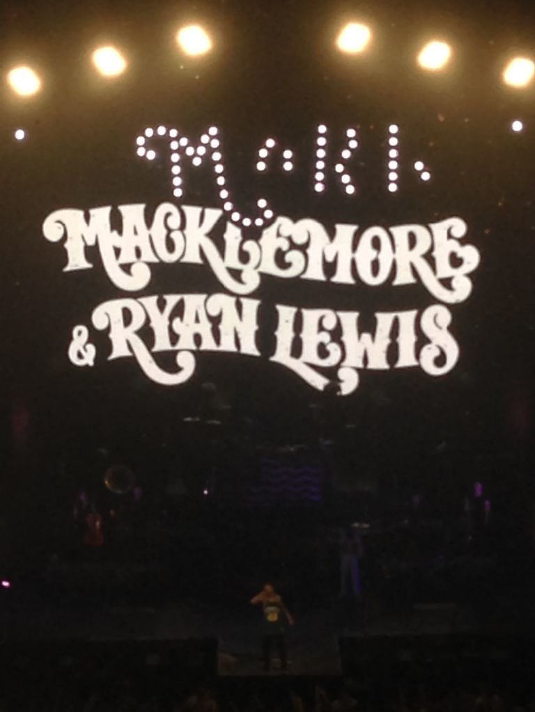 Courtesy of Margaux CurrieMacklemore gave three high-energy performances to a crowd of loyal Seattle fans at Key Arena.