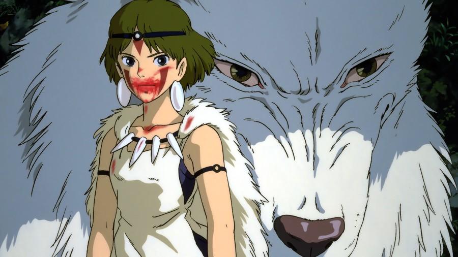“Princess Mononoke” (1999) features Miyazaki’s vengeful wolf princess. Characters like Mononoke offer an example of femininity unhampered by romance.