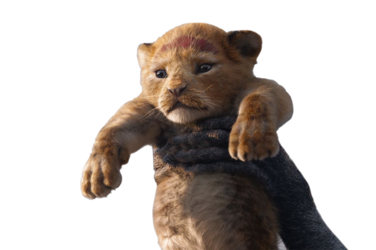 The original, hand-drawn Simba (right) was recently reinterpreted as a CGI Simba (left) in Disney’s “The Lion King.” (2019)