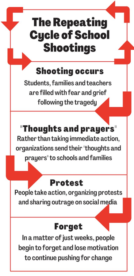 The continuous cycle of school shootings.