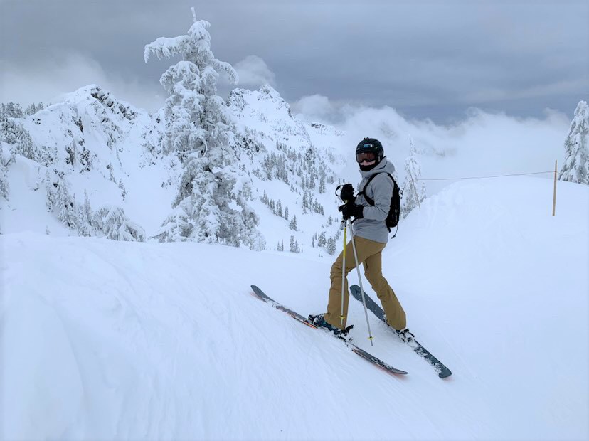 Senior Kate Lauderback skiing “upper international” at Alpental, one of four Snoqualmie skiing areas. 