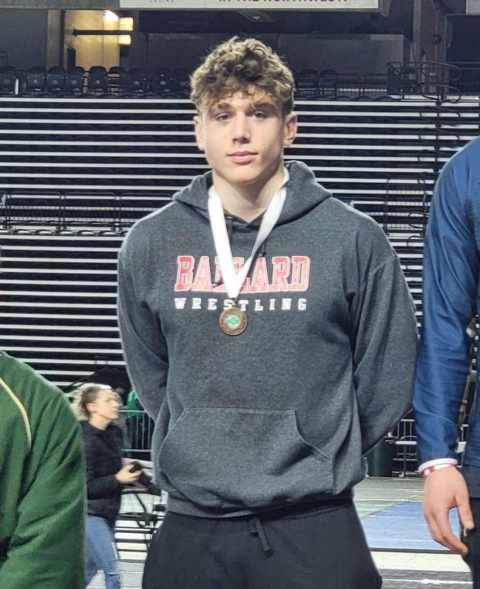 Junior Lazlo Davis-Rudin after finishing in fifth place at the state tournament. 