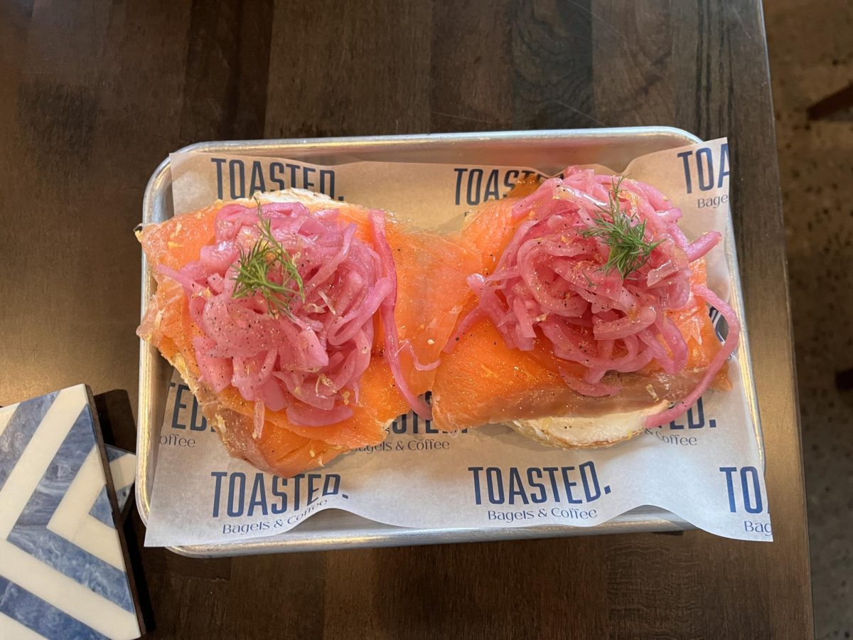  Smoked 'cado on everything bagel from Toasted